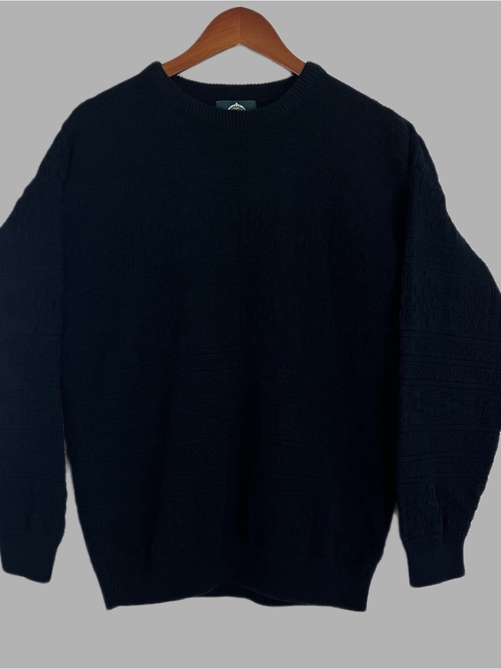Jantzen VTG Men's Navy Textured Crewneck Sweater Large